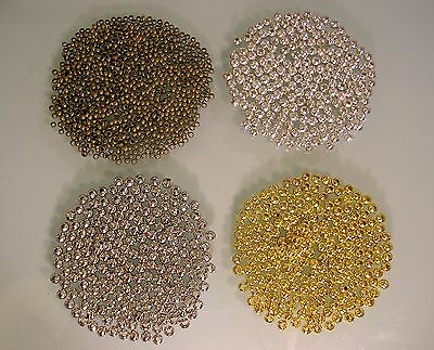 Quetschperlen Crimps 1,5-4mm Farben Gold Silber Platin Bronze Schmuck Basteln